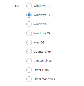 example fields in web interface